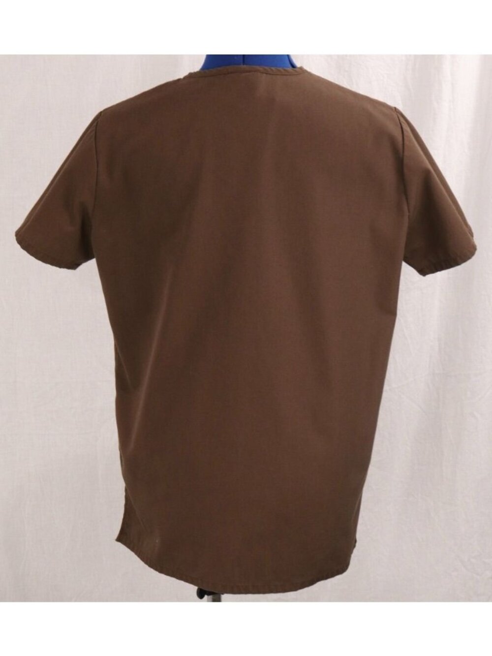Scrub Top Womens XS Brown Snap Front Lab Medical Gorpcore Workwear Layering VTG - Picture 5 of 10